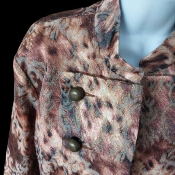 Unique Vintage Double Breasted Gold Jacket Blazer Size Large - Picture 2 of 6